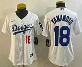 Women's Los Angeles Dodgers #18 Yoshinobu Yamamoto Number White Stitched Cool Base Nike Jersey,baseball caps,new era cap wholesale,wholesale hats